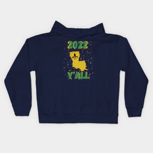 2022 Louisiana Mardi Gras Y'all Kids Hoodie